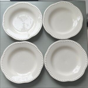 Pottery Barn Emma Salad Plates Dessert Sz 8 3/4 Cream